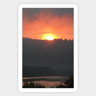 Golden Sunrise Over the Columbia River 2 Sticker